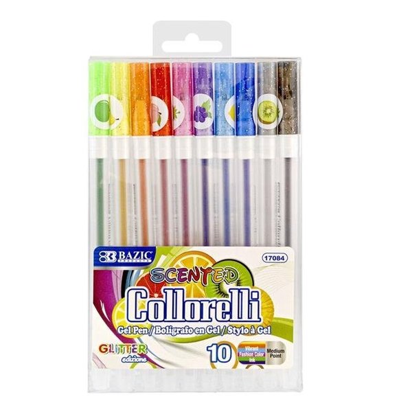 Bazic Products Bazic Products 17084 Scented Glitter Color Collorelli Gel Pen - Pack of 10 17084